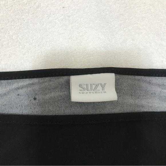 Suzy Shier Black and Floral Print Dress with Belt Small - Picture 4 of 5